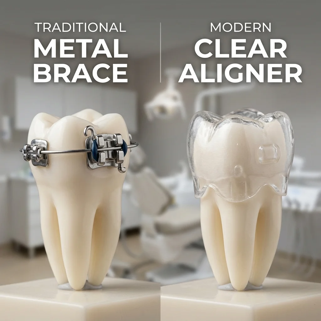 Comparación Invisalign y brackets